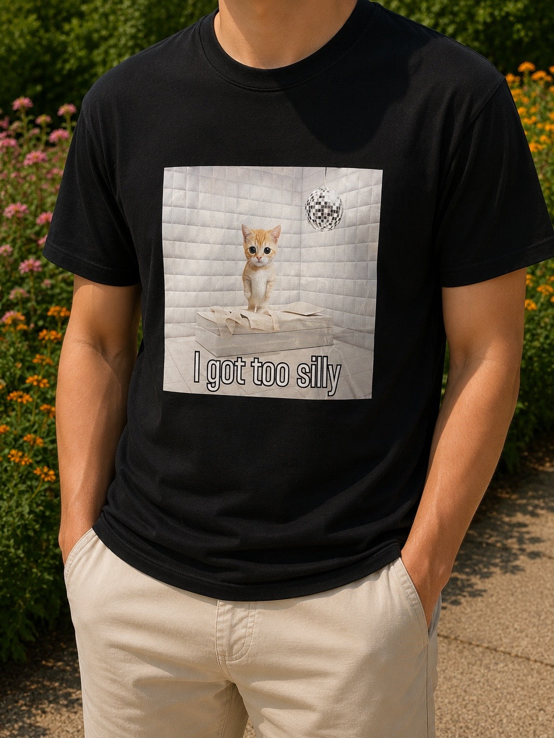Unisex Graphic Humour Black Top (Small)