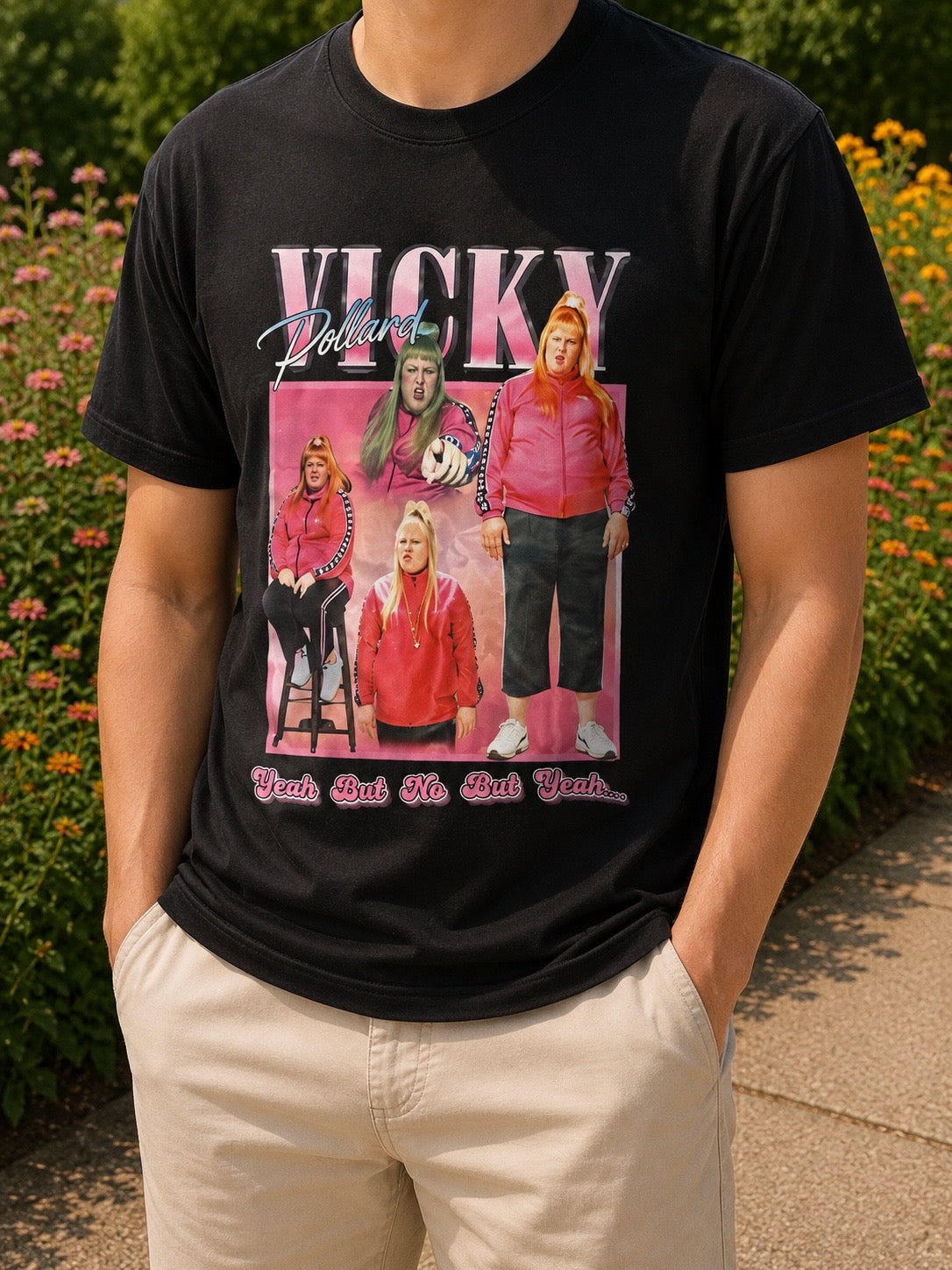 Unisex Black Vicky Pollard Graphic T-Shirt (Small)